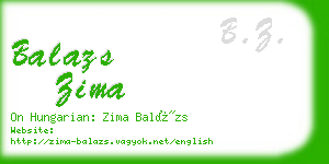 balazs zima business card